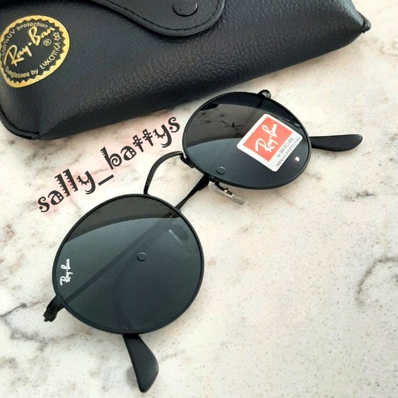 RayBan (Store Display) Round Metal All Black RB3447 - Picture 6 of 14